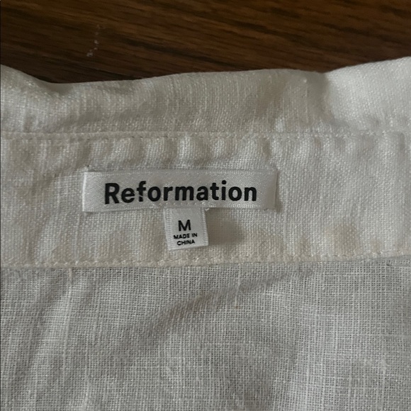 Reformation Andy Oversized Long Sleeve Button-Up Shirt White - Picture 10 of 13